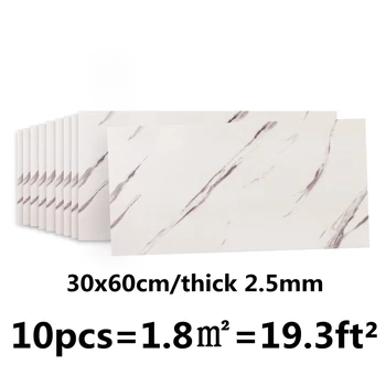 Marble10PCStile קיר מדבקה PVCSelf-דבק עמיד למים טפט חי בחדר האמבטיה לחדר השינה בקומה רקע קישוט הקיר