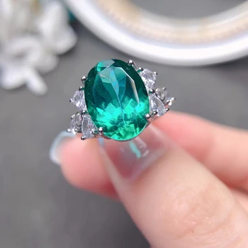 MeiBaPJ טבעי ירוק טופז קשת הטבעת לנשים אמיתי 925 כסף סטרלינג בסדר תכשיטים לחתונה