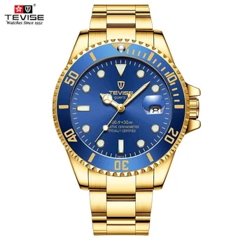 Mens שעונים TEVISE קוורץ שעון היד עמיד למים תאריך ספורט עסקים שעון אופנה יוקרה שעון יד Mens Relogio masculino
