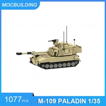 MOC אבני הבניין M-109 פלאדין בקנה מידה 1/35 מיכל דגם DIY להרכיב לבנים צבאי חינוכי יצירתי ילד צעצועים מתנות 1077PCS
