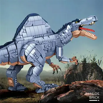 MOC היורה. הדינוזאורים Mosasaurus Spinosaurus ברונטוזאורוס סטגוזאורוס ModeIDEAS IBuilding רחובות ילד DIY, צעצועים עבור ילדים.