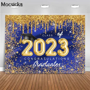 Mocsicka מזל טוב סיום רקע זהב ציצית נקודות בשיעור של 2023 בוגרי צילום דיוקן רקע פוטושוט אביזרים