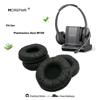 Morepwr החלפת כריות אוזניים עבור כמה plantronics סאבי W720 אוזניות חלקי עור לכסות את האוזניים אוזניות כיסוי שרוול
