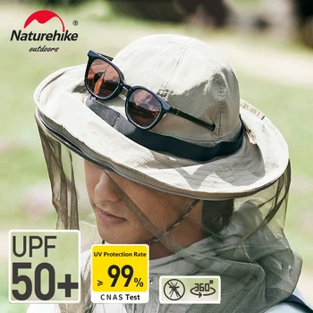 Naturehike דלי כובע רחב שוליים חיצוני דוחה יתושים, קרם הגנה לנשימה דייג כובע לטיפוס הרים, טיולים, מחנאות כובעים