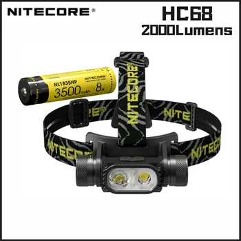 NITECORE HC68 נטענת USB LED פנס SST 40-W LED 2000Lumens עזר אור אדום עם NL1835HP סוללה פנס קמפינג