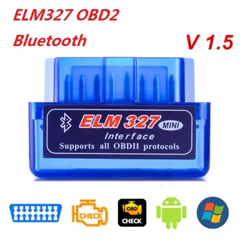 OBD V1.5 Mini ELM327 OBD2 Bluetooth סורק אוטומטי OBDII 2 רכב הבוחן קורא קוד אבחון תיקון כלי עבור אנדרואיד/IOS/Windows