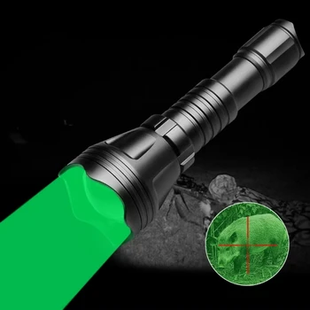 Odepro KL52 מתח גבוה לייזר ירוק אור LED ציד פנס לפיד נטענת פנס פנס טקטי עבור ציד בלילה