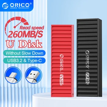 ORICO 128GB USB 3.2 כונן עט 260MB/S אלומיניום USB כונן פלאש 256GB 64GB 32GB שחור כחול Pendrive עבור סוג-C אנדרואיד מיקרו/PC