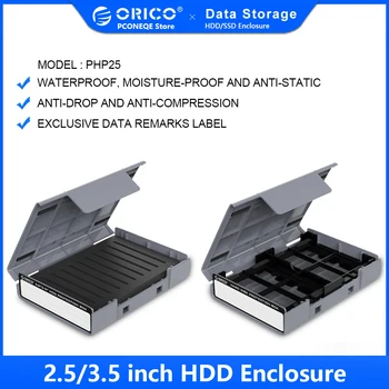 ORICO 2.5 מ 2 כונן קשיח להגנה בקופסא עם התווית על 2.5 3.5 SSD HDD Shockproof אבק-הוכחה תיבת אחסון 2.5 דיסק קשיח מקרה שקית