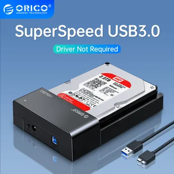 ORICO פריסה שטוחה HDD תחנת עגינה SATA-USB 3.0 כונן קשיח חיצוני תחנת עגינה ל-2.5/3.5 אינץ 'כונן דיסק קשיח SSD תמיכה כטב