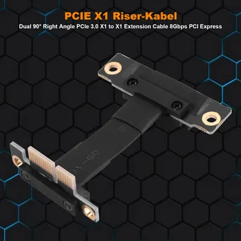 PCIE X1 קמה כבל כפול 90 מעלות זווית ישרה PCIe 3.0 X1 כדי X1 כבל מאריך 8Gbps 1X PCI Express כרטיס Riser - 5 ס 