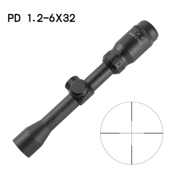 PD1.2-6X32 זמן היציאה התלמיד ראייה טקטית אופטי Riflescope עבור רובה הציד היקף צלף איירסופט אוויר רובים עין הקלה