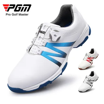 PGM גולף נעלי גברים של ספורט עמיד למים נעלי דוקרנים נגד החלקה ספורט נעלי ספורט זכר ידיות אבזם נעלי גולף XZ101
