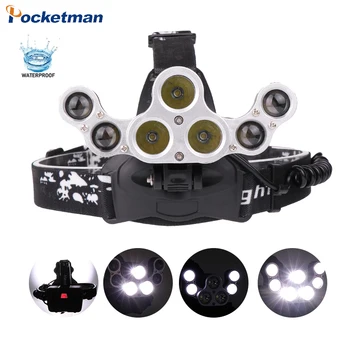 Pocketman 3 LED+4XPE LED פנס לומן גבוה 4 מצבים פנס עמיד למים ראש המנורה הראש פנס סופר מבריק הפנס.