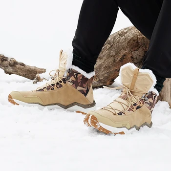 Rax חורף שלג מגפי גברים, נשים, פליז חם, נעלי הליכה חיצוני נעלי ספורט נעלי הרים טרקים Snowproof מגפי הליכה