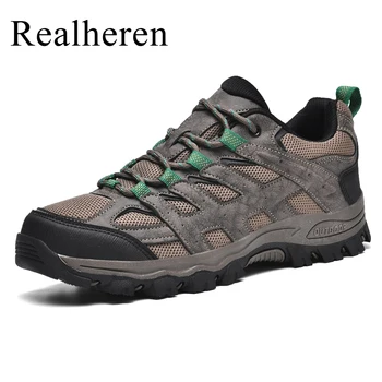 Realheren מותג חיצוני גברים נעלי הליכה לטרקים שביל ריצת נעלי טיפוס הרים נעלי ספורט הליכה תיירות ספורט
