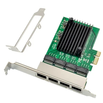 RJ-45 4 יציאות Ethernet Server Adapter Gigabit כרטיס רשת PCI-E X1 ממשק