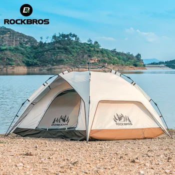 ROCKBROS אוטומטי קמפינג אוהל 2-3Person נייד נשלף רב-תכליתי ' אטים לגשם שמש-הוכחה אוהל חיצוני לנסוע לקמפינג