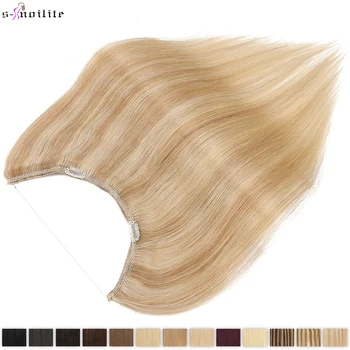 S-noilite חוטים תוספות שיער קליפ שיער ישר חוטים 100% אנושי 60g-80 גרם לשיער פאה בלתי נראה דג הקו הטבעי של השיער