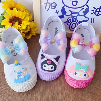 Sanrio Kawaii Kuromi הנעליים שלי מלודי Cinnamoroll קריקטורה חמוד רך בתחתית החלקה התינוק מקורה נעלי ילדים ההגירה מזדמנים נעליים לבנות