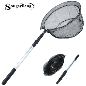 Sougayilang 1.5 מ ' /6.2 רגל נשלפת רשת דייגים האולטרה נייד פחמן קיפול רשת דיג לטוס יד לטבול הליהוק דיג ברשת