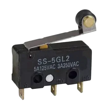 SS5GL2 Microswitch 125 VAC, 5A מיקרו מגבלת מתג, ציר רולר רגעי הצמד פעולה (חבילה של 5)