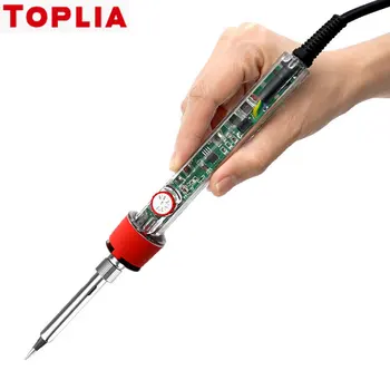 TOPLIA 80W פנימית תרמית טמפרטורה קבועה חשמליים הלחמה ברזל טמפרטורה מתכווננת חשמלי, מלחם EH130-80