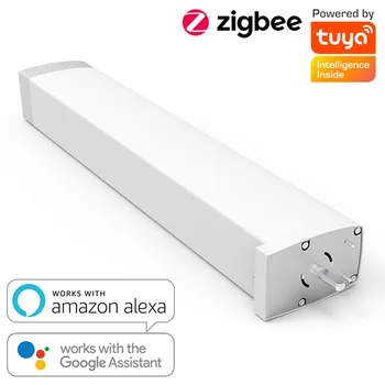 Tuya WiFi Zigbee חכם וילון מנוע שקט מנוע חשמלי שלט רחוק אלחוטי שליטה קולית עובד עם אלקסה Google
