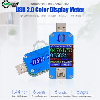 UM24 UM24C UM25 UM25C UM34 מתח הנוכחי מטר USB 2.0 Type-C LCD תצוגה צבעונית מד הזרם מודד סוללה מטען USB הבוחן