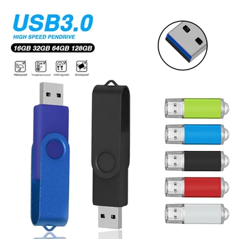 USB 3.0 Flash Drive 64GB 128GB כונן עט 16GB Pendrive 32GB דיסק על מפתח USB מקל זיכרון פלאש בדיסק סמל מותאם אישית, כונן flash מסוג usb