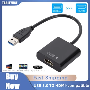 USB 3.0 HDMI תואם-וידאו, אודיו, מתאם ממיר כבלים 1080P 60HZ HD נייד במהירות גבוהה 5 Gbps עבור Windows 7/8/10 PC