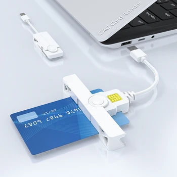 USB2.0/Type-C בנק צ ' יפ קורא כרטיסים נייד גישה משותפת קורא כרטיס מתקפל CAC הקורא על כספומט של Windows/Mac OS/אנדרואיד