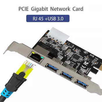 USB3.0 HUB המחשב accessorie PCI Express המשחק Gigabit PCI-E כרטיס רשת Ethernet RJ-45 LAN מתאם המשחקים אדפטיבית כרטיס PCIE