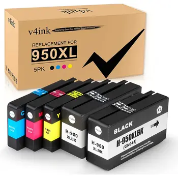V4ink 5x מחסניות הדיו של HP 950XL 951XL OfficeJet Pro8640 8615 8620 8625 8600