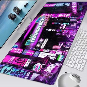 Vaporwave משטח עכבר Retrowave סאקורה Mousepad שולחן מחשב משחקים השולחן אנימה שטיח גדול משטח עכבר מעובה Deskmat חמוד