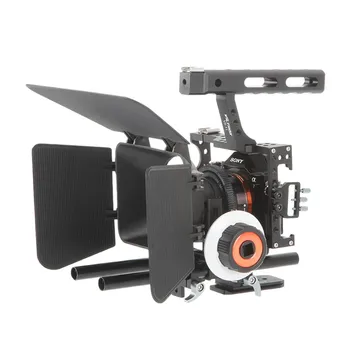 VX-11 וידאו מוט הקידוח המצלמה הכלוב המצלמה מייצב & לעקוב אחר המיקוד מט תיבת עבור Sony A9 A6500 A7III A7R DSLR