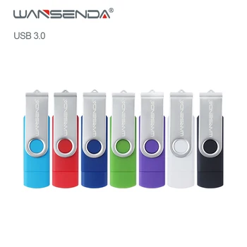 Wansenda 3.0 USB OTG USB, כונני פלאש 16GB 32GB 64GB 128GB 256GB Pendrives השתלמות מקל USB כונן עט למחשב/אנדרואיד עם מיקרו USB