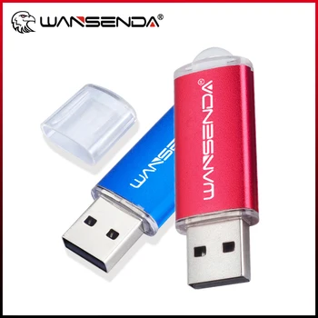 WANSENDA נייד USB Flash Drive כונן עט 8GB 16GB 32GB 64GB אמיתי קיבולת Pendrive 128GB 256GB מתכת מקל זיכרון דיסק U