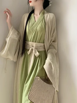 WeiJin שושלת Hanfu נשית בסגנון סיני ישר עם שרוולים חולצה חליפה ארוכה החלוק סינית מסורתית Hanfu בגדים קוספליי