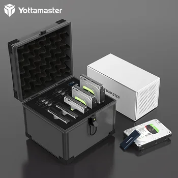 Yottamaster 14Bay הדיסק הקשיח תיבת אחסון בגודל 3.5 אינץ ' אלומיניום מגן תיבת מכני הדיסק הקשיח תיבת אחסון נייד ארון לאחסון