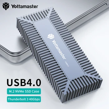 Yottamaster SO3-C4 USB4.0 מ. 2 NVMe המתחם 40Gbps תואם את סוג C ברק 3/4 עד 2700MB/s - עבור 2280 NVMe SSD