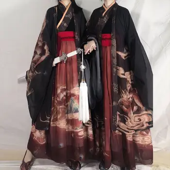 Yourqipao המקורי Hanfu 3Pcs סינית עתיקה תחפושת בגדי גברים הריקוד המסורתי תלבושות עממיות פיות להתלבש על סיום