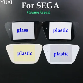 YUXI 1pcs זכוכית& פלסטיק חלק תיקון מסך עדשת כיסוי מגן replacemnt עבור Sega Game Gear GG מגן עדשה לוח