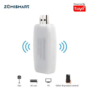 Zemismart Tuya RF IR WiFi USB Dongle שלט טלוויזיה מאוורר מיזוג אוויר אור מחמם מים אוטומציה ביתית אלקסה הבית של Google