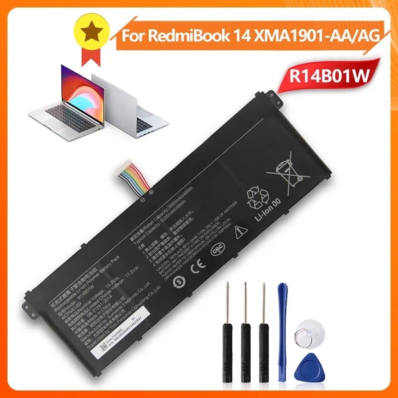 החלפת סוללה R14B01W על RedmiBook 14 XMA1901-AA XMA1901-AG 3220mAh - 0