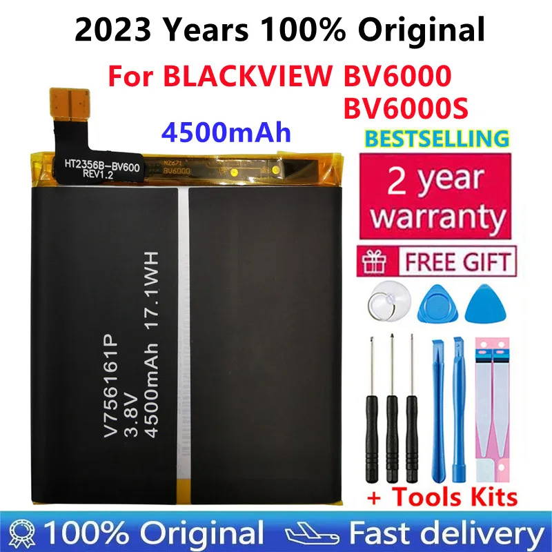 100% מקוריים 4500mAh V756161P סוללה עבור Blackview BV6000 BV6000S Batterie Bateria חכם טלפון נייד סוללה li-ion - 0