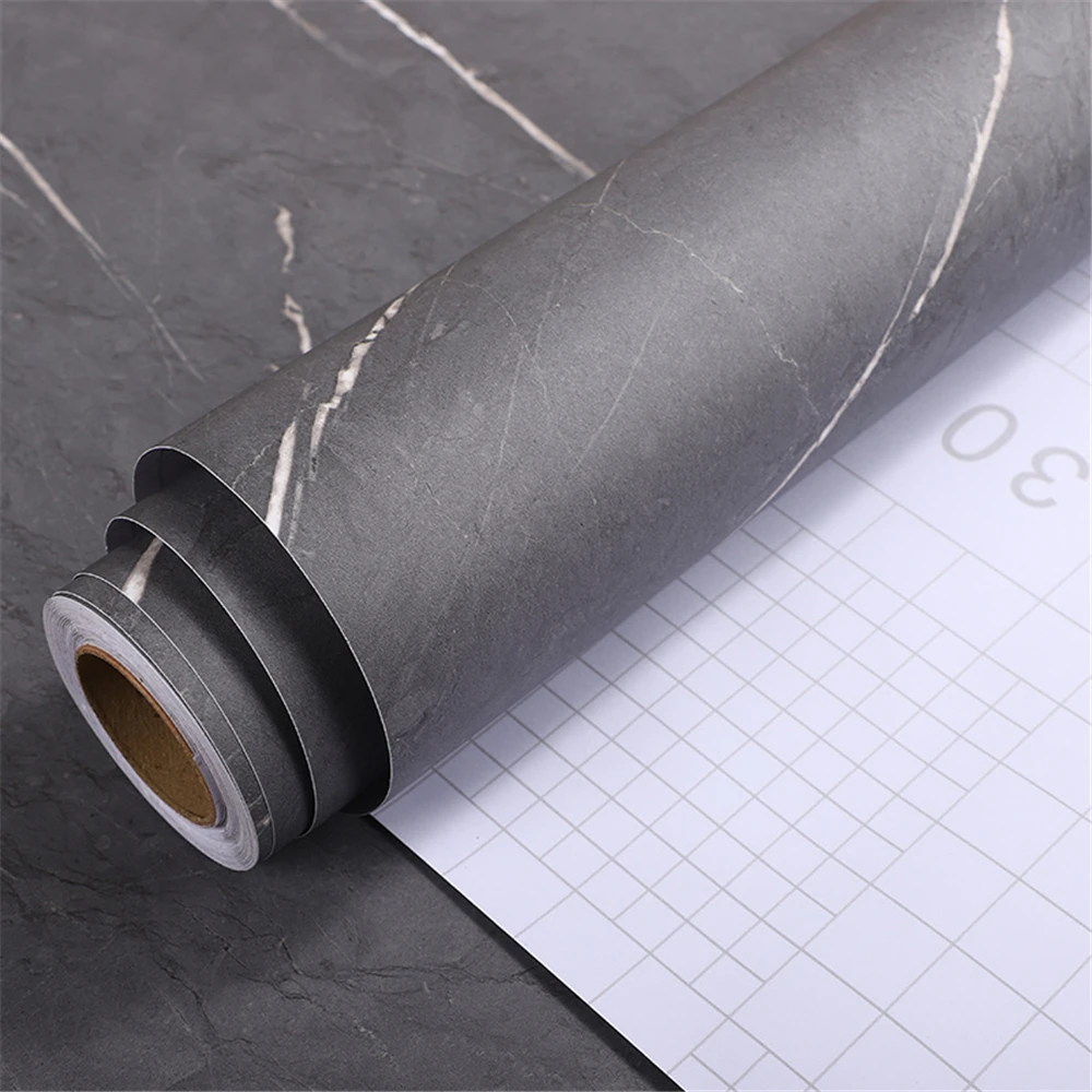 עובי נייר שיש גרניט PVC טפט רול השיש במטבח רהיטים משופצים עבה קיר מדבקה קל להסיר - 0