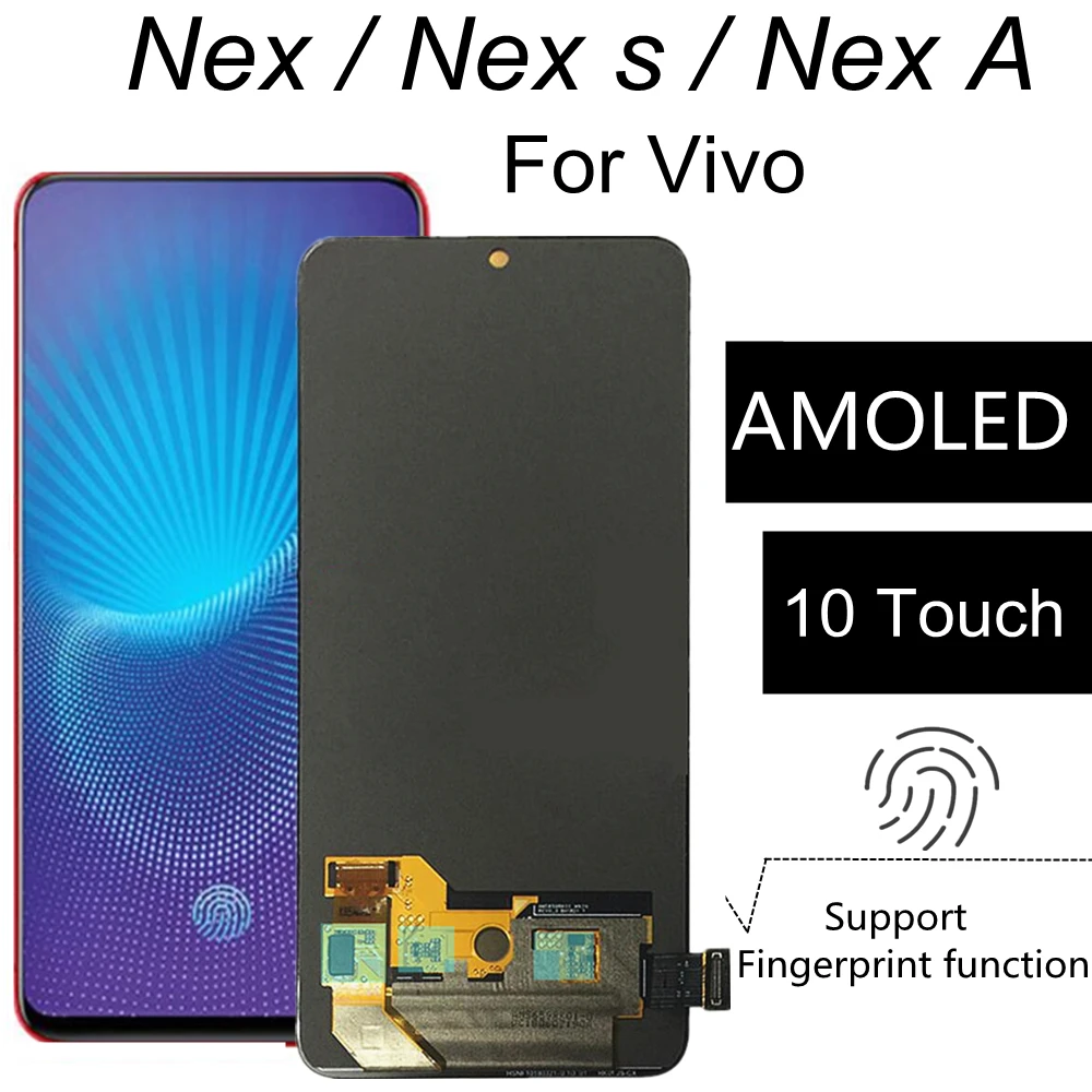 מקורי AMOLED עבור Vivo Nex 1805 לפני תצוגת LCD +Touch Screen מסך דיגיטלית הרכבה עבור Vivo NEX לי Nex S מסך LCD - 0
