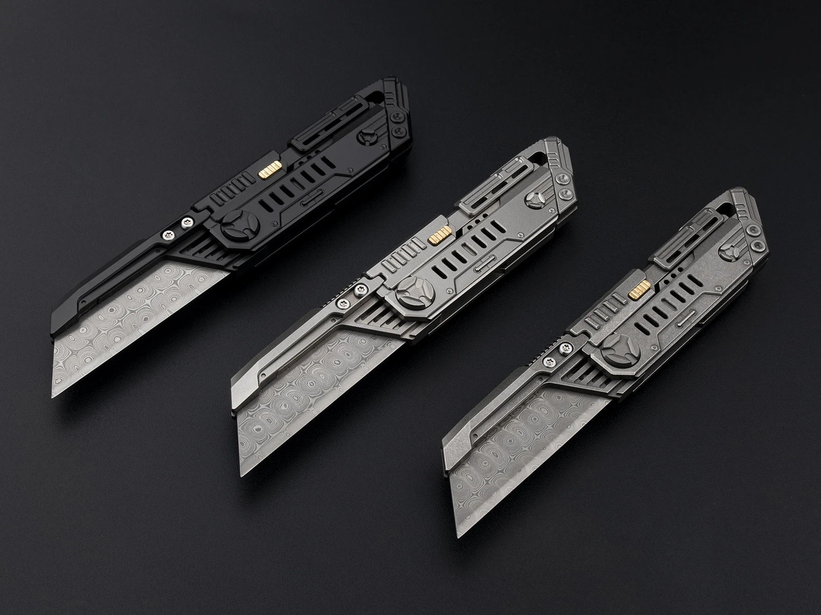 NAITHAWK חייזרים כלי השירות סכין מתקפל קאטר אמנות M390 דמשק להב מסגסוגת טיטניום להתמודד עם כיס קליפ MT8 - 0