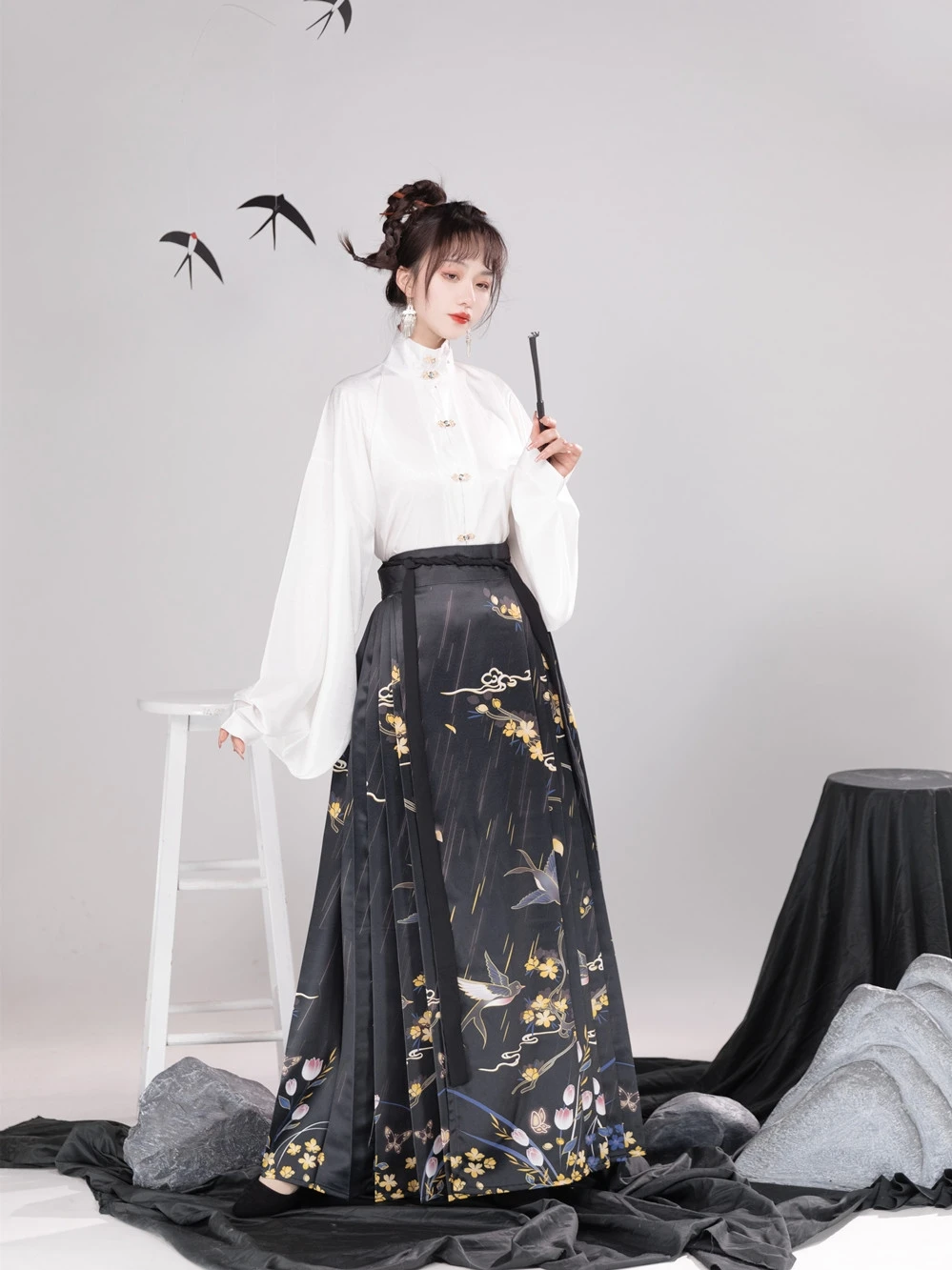 2023 סינית עתיקה שושלת מינג נשים, בגדי אופנה חדשה סגנון שרוול ארוך ארוך רופף שמלת רטרו יומי פיות hanfu להגדיר - 0